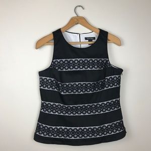 White House Black Market Sleeveless Top Black Lace